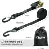Ohuhu Ratchet Tie Down Straps 16-Pack (8-Pack Black + 8-Pack Yellow)