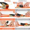 Ohuhu Ratchet Tie Down Straps 16-Pack (8-Pack Orange + 8-Pack Blue)