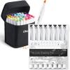 Ohuhu Fineliner Pens 8 Sizes Micro Pens Pigment Black Ink Waterproof Alcohol Proof Alcohol Markers Brush Chisel Tips 48 Colors Art Markers