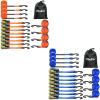 Ohuhu Ratchet Tie Down Straps 16-Pack (8-Pack Orange + 8-Pack Blue)