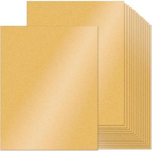 Ohuhu Yellow Shimmer Cardstock 100 Sheets – 8.5″ x 11″ Heavyweight 80lb Double-Sided Shimmer Shiny Card Stock Paper for Crafts DIY Making Cards Invitations(Yellow)
