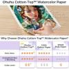 Ohuhu Cotton-Top Watercolor Paper Pad: 9″x12″ Cold Press Paper – 140 lb/300 GSM Heavyweight White Paper – 30 Sheets/60 Pages Water Color Paper for Watercolor Gouache Ink Acrylic Professional Artist(Cold Press)