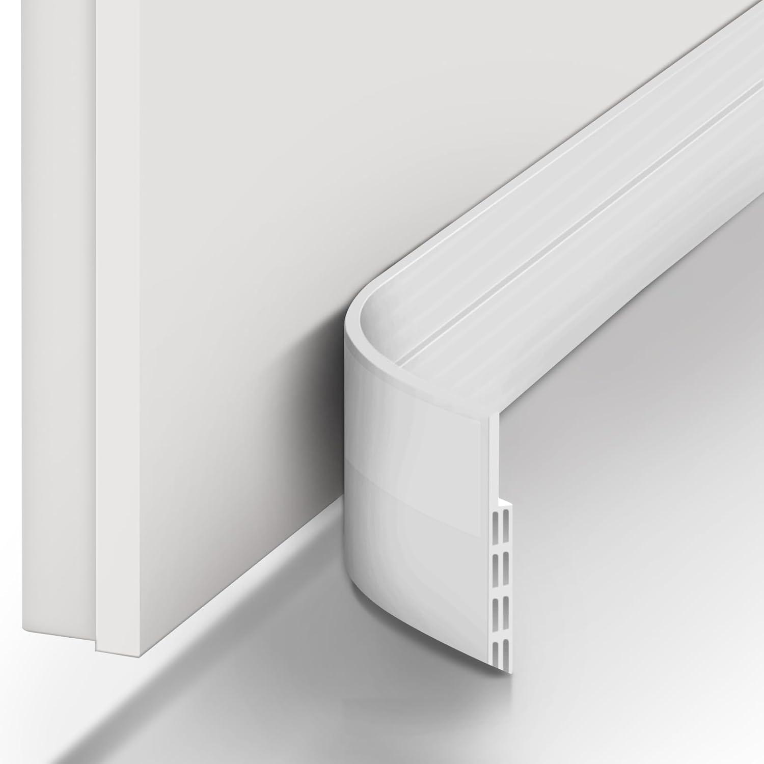image:imageDoor Draft Stopper Weather Stripping Ohuhu 2 Pack 39 L x 2 W Under Door Bottom Seal Strip Sweep 1 Widened Backing Adhesive Blocker Gap Filler Flexible Noise Insulation Draft Guard Bottom of DoorWhite