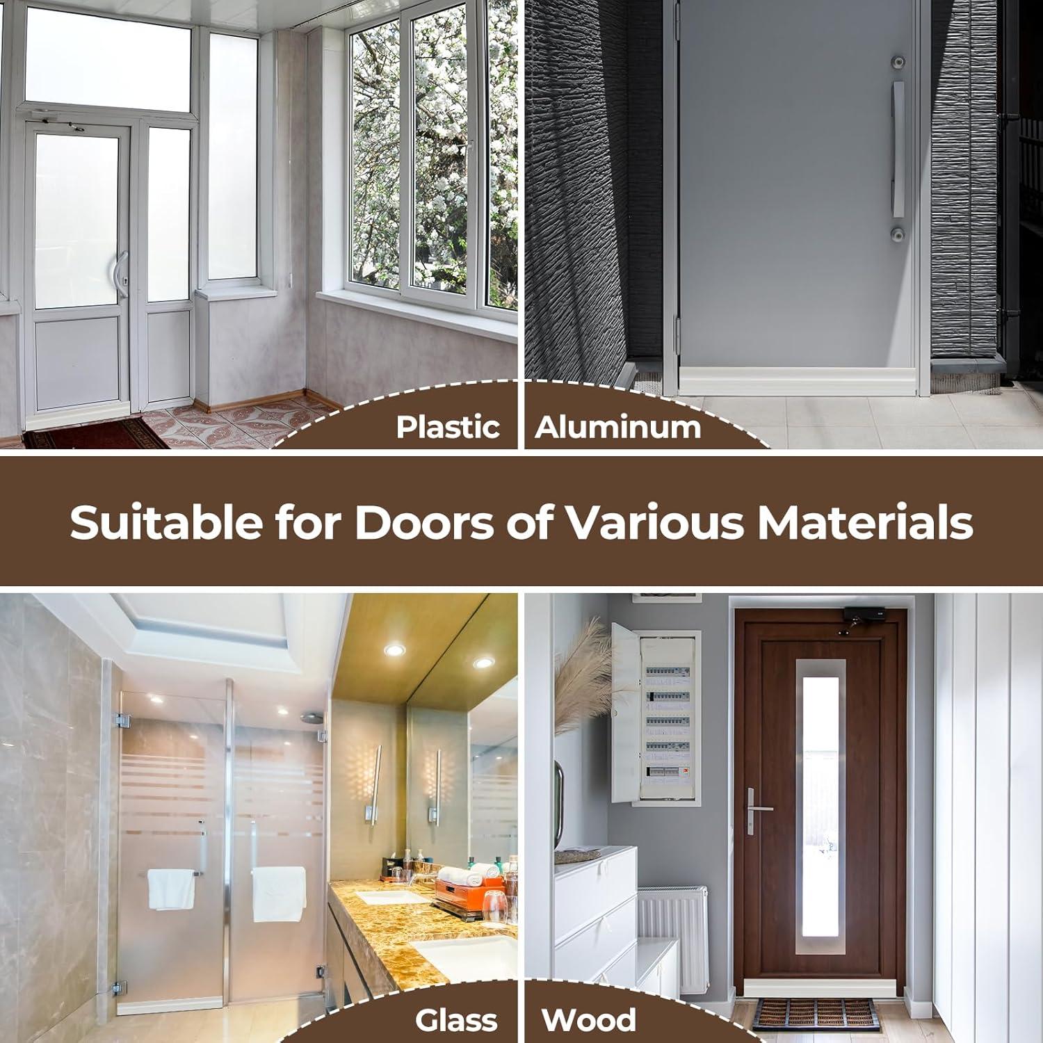 image:imageDoor Draft Stopper Weather Stripping Ohuhu 2 Pack 39 L x 2 W Under Door Bottom Seal Strip Sweep 1 Widened Backing Adhesive Blocker Gap Filler Flexible Noise Insulation Draft Guard Bottom of DoorWhite