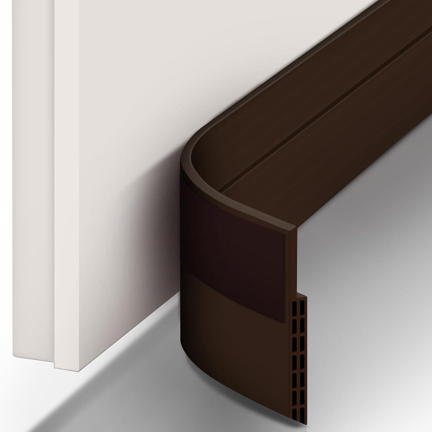 image:imageDoor Draft Stopper Weather Stripping Ohuhu 2 Pack 39 L x 2 W Under Door Bottom Seal Strip Sweep 1 Widened Backing Adhesive Blocker Gap Filler Flexible Noise Insulation Draft Guard Bottom of DoorBrown