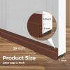 Door Draft Stopper Weather Stripping: Ohuhu 2 Pack 39″ L x 2″ W Under Door Bottom Seal Strip Sweep – 1″ Widened Backing Adhesive Blocker Gap Filler Flexible Noise Insulation Draft Guard Bottom of Door(Brown)