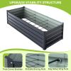 Ohuhu Raised Garden Bed with Cover Outdoor, 4x2x1 FT Galvanized Metal Planter Box with PVC Greenhouse Cover, Protects Plants from Frost Birds Insects, 3-in-1 Gardening Set for Vegetable Flower Herb(8 x 3 x 1.5 ft)