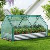 Ohuhu Raised Garden Bed with Cover Outdoor, 4x2x1 FT Galvanized Metal Planter Box with PVC Greenhouse Cover, Protects Plants from Frost Birds Insects, 3-in-1 Gardening Set for Vegetable Flower Herb(8x4x1 Ft)