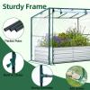 Ohuhu Raised Garden Bed with Cover Outdoor, 4x2x1 FT Galvanized Metal Planter Box with PVC Greenhouse Cover, Protects Plants from Frost Birds Insects, 3-in-1 Gardening Set for Vegetable Flower Herb(4x2x1 ft)