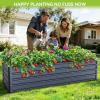 Ohuhu Raised Garden Bed with Cover Outdoor, 4x2x1 FT Galvanized Metal Planter Box with PVC Greenhouse Cover, Protects Plants from Frost Birds Insects, 3-in-1 Gardening Set for Vegetable Flower Herb(8 x 3 x 1.5 ft)