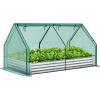 Ohuhu Raised Garden Bed with Cover Outdoor, 4x2x1 FT Galvanized Metal Planter Box with PVC Greenhouse Cover, Protects Plants from Frost Birds Insects, 3-in-1 Gardening Set for Vegetable Flower Herb(8x4x1 Ft)