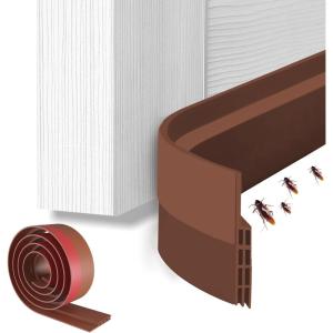Door Draft Stopper Weather Stripping: Ohuhu 2 Pack 39″ L x 2″ W Under Door Bottom Seal Strip Sweep – 1″ Widened Backing Adhesive Blocker Gap Filler Flexible Noise Insulation Draft Guard Bottom of Door(Brown)