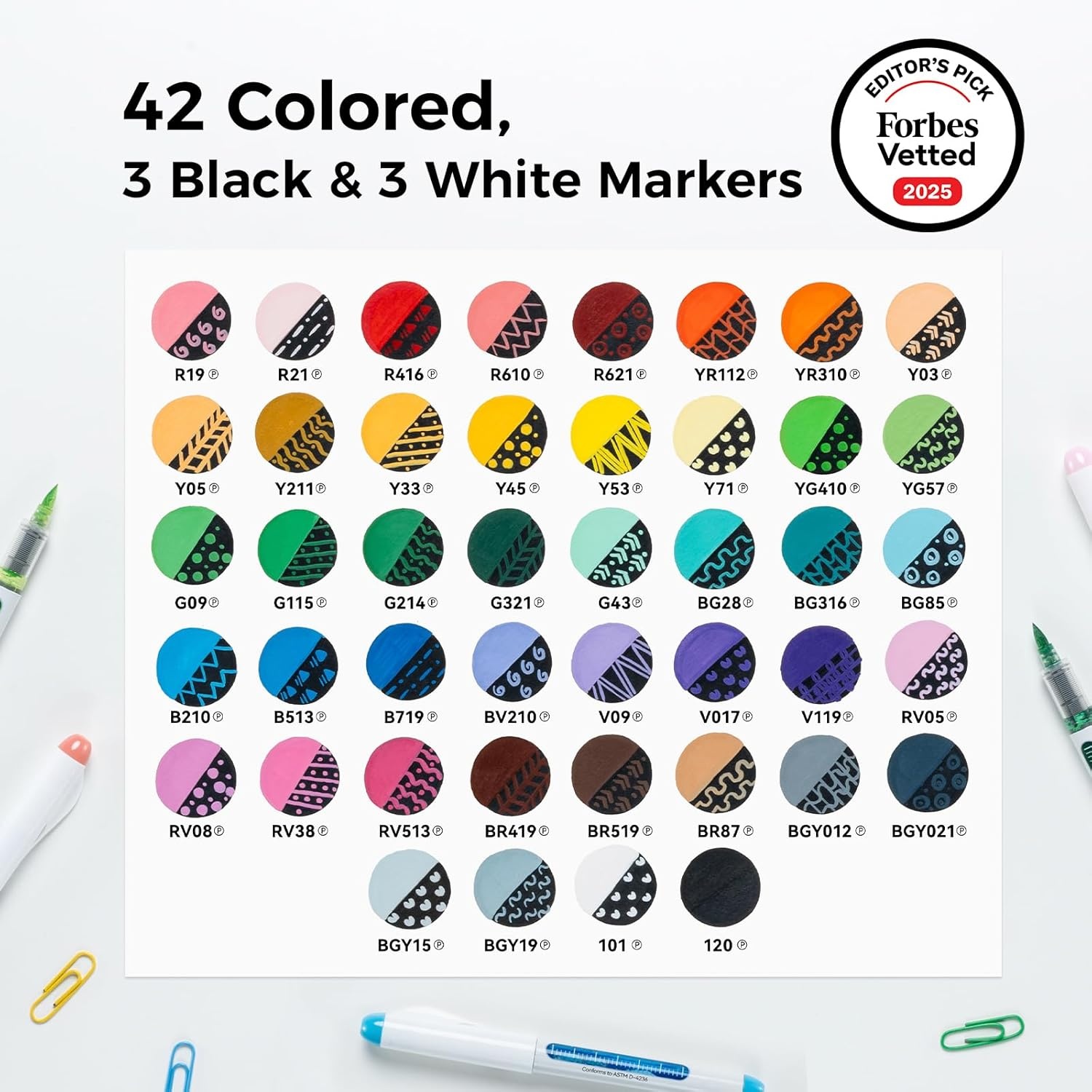 image:imageOhuhu Acrylic Paint Markers Brush Tip 72 Colors Automatic Ink Control Acrylic Markers High Opacity Paint Pens Waterproof Lightfast for Rock Painting 3D Prints Easter Eggs Wood DIY Crafts Nahuku48 Pack Brush
