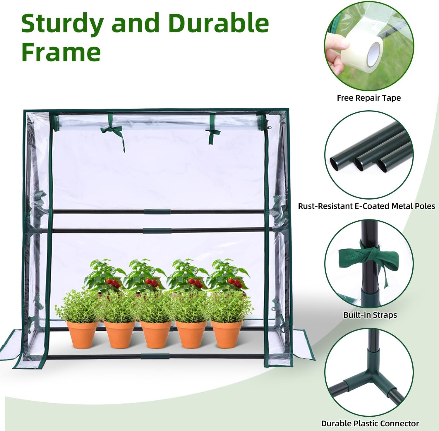 image:imageOhuhu Mini Greenhouse for Indoor OutdoorGreenhouse Repair Tape Plastic