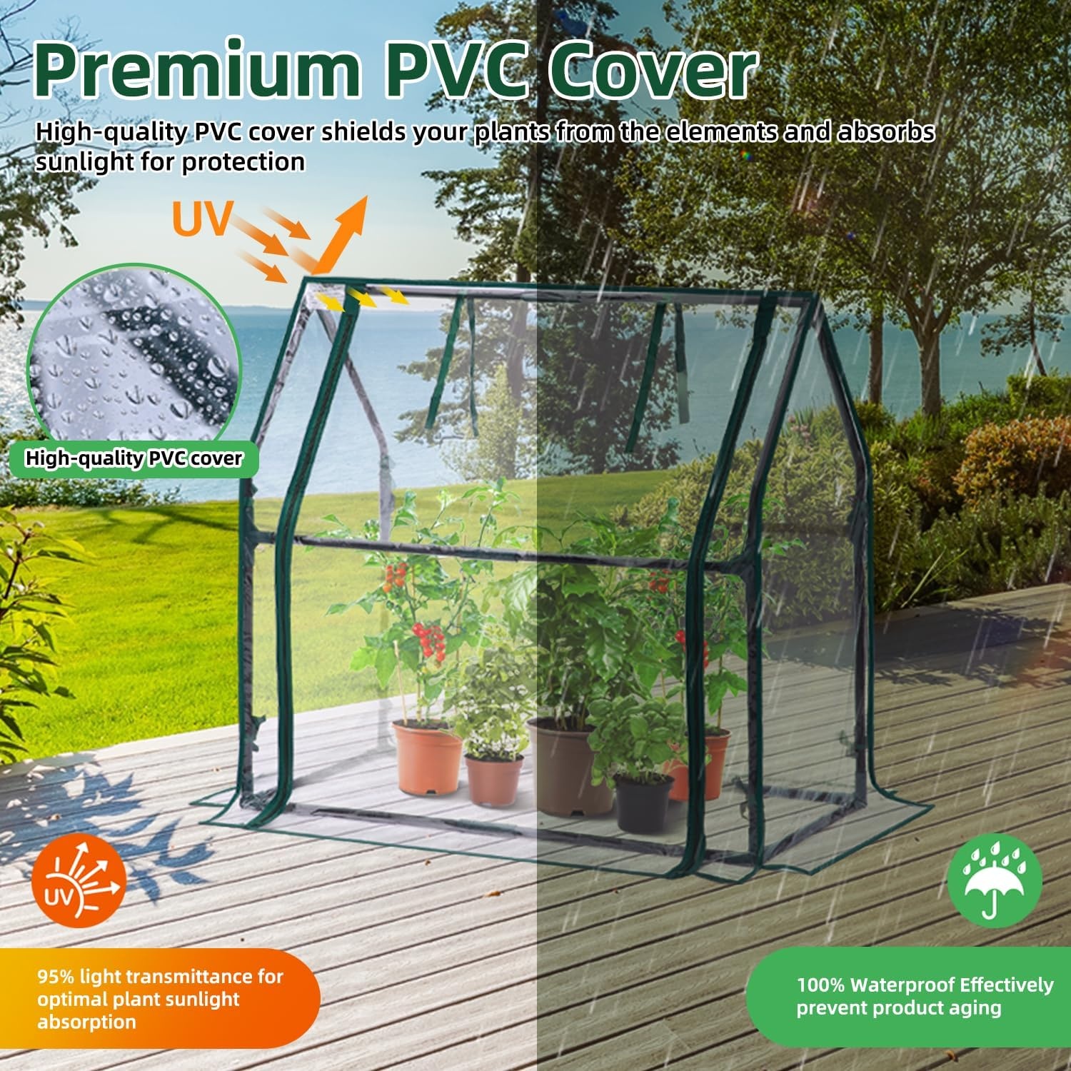 image:imageOhuhu Mini Greenhouse for Indoor OutdoorGreenhouse Repair Tape Plastic