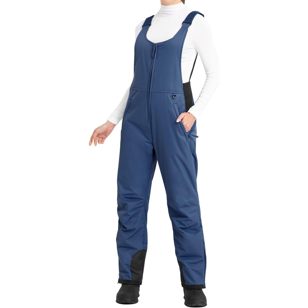 image:imageOhuhu Snow Pants Womens Snow Bibs Essential Insulated Ski Bib Overalls for Women Snowboarding Winter Navy L