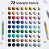 Ohuhu Acrylic Paint Markers Brush Tip: 72 Colors Automatic Ink Control Acrylic Markers High Opacity Paint Pens Waterproof Lightfast for Rock Painting 3D Prints Easter Eggs Wood DIY Crafts- Nahuku(72 Pack Brush)