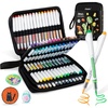 Ohuhu Acrylic Paint Markers Brush Tip: 72 Colors Automatic Ink Control Acrylic Markers High Opacity Paint Pens Waterproof Lightfast for Rock Painting 3D Prints Easter Eggs Wood DIY Crafts- Nahuku(72 Pack Brush)